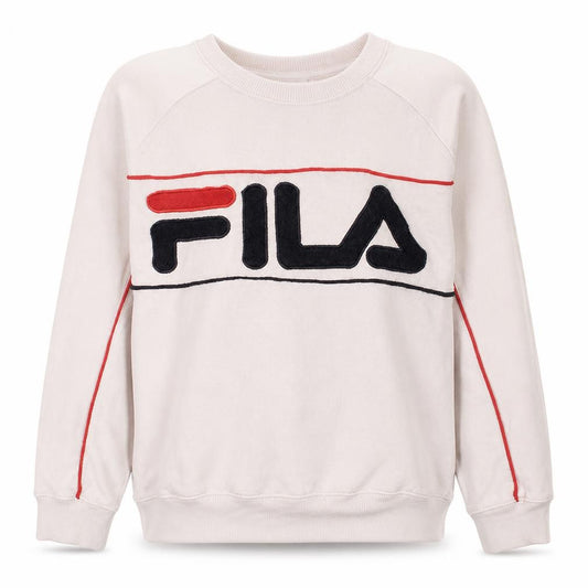 FILA Womens White XS Sweatshirt Crew Neck Logo Pullover