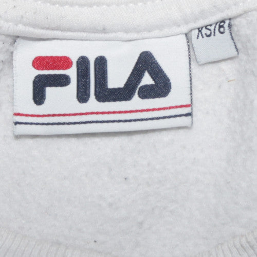 FILA Womens White XS Sweatshirt Crew Neck Logo Pullover