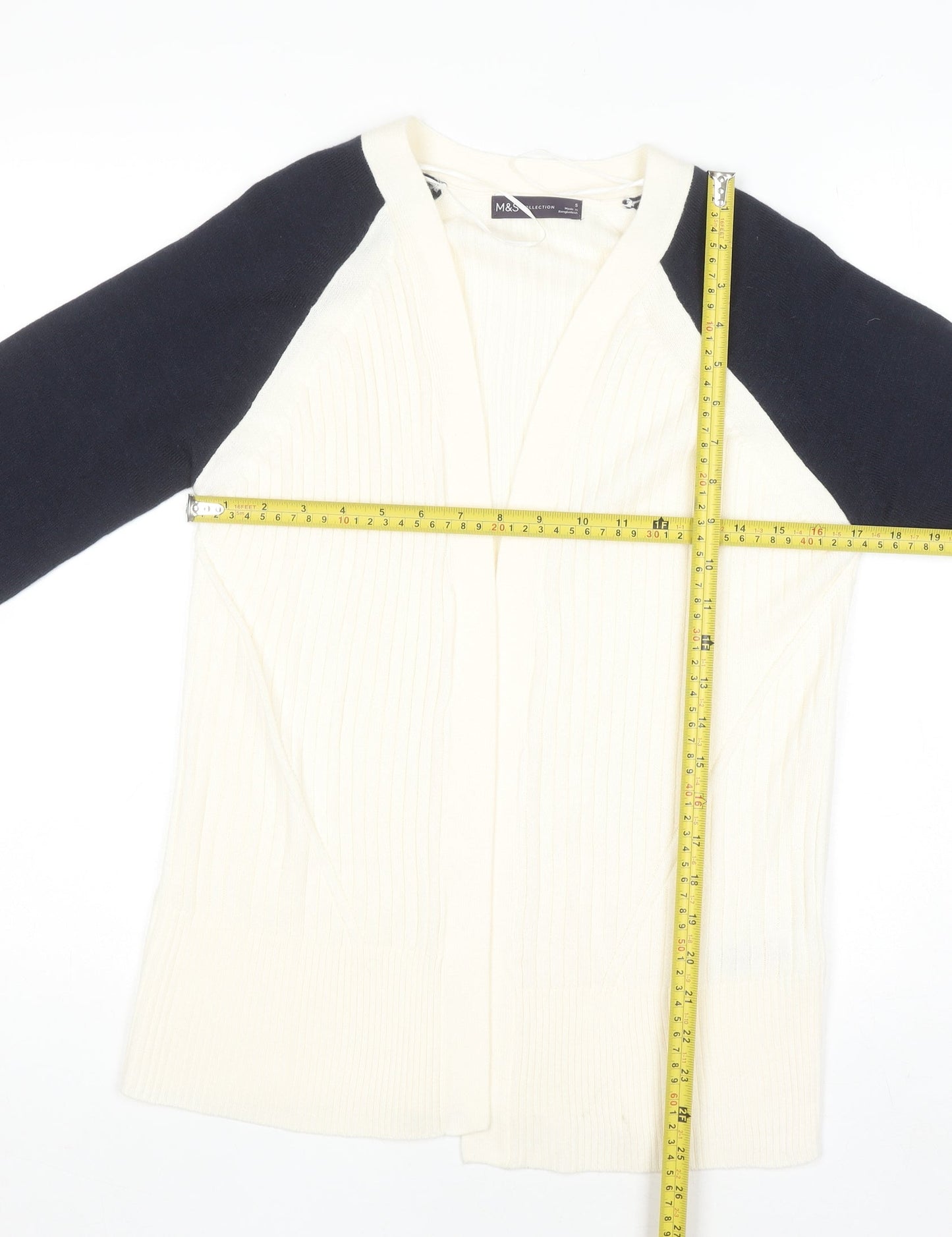 Marks and Spencer Women's Cream Mix Cardigan Small Acrylic Knit