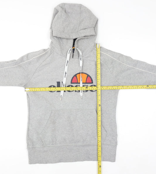Ellesse Womens Grey Hoodie Size 10 Pullover Logo Sweatshirt