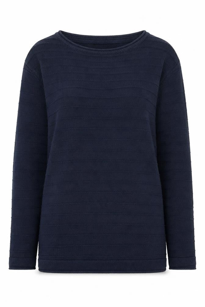 Crew Clothing Blue Cotton Blend Long Sleeve Jumper Size 6