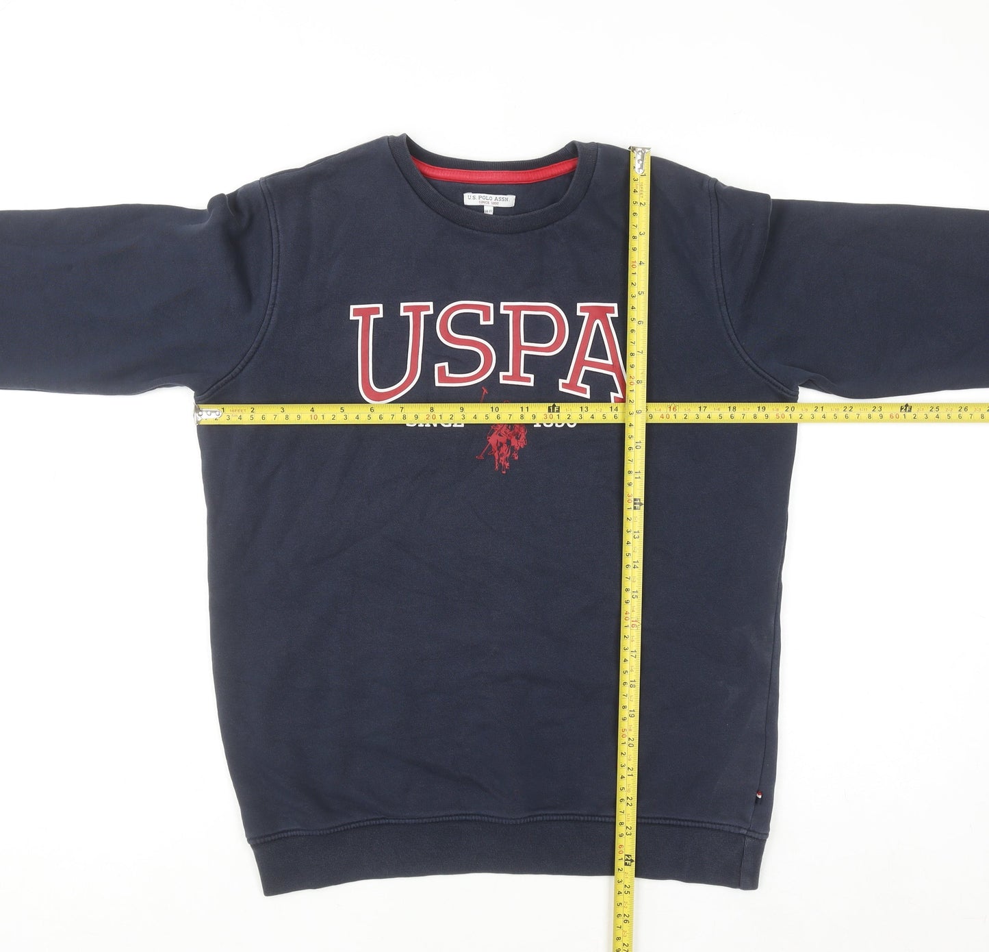 U.S. Polo Assn. Boys Blue 14-15 Years Pullover Sweatshirt Crew Neck