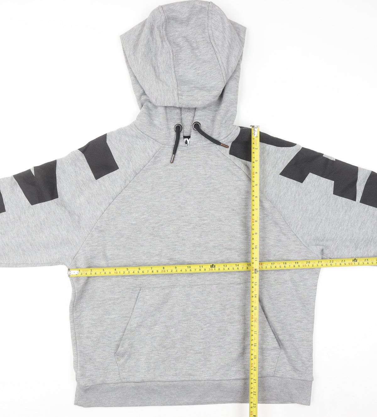 Back view of Ivy Park women’s grey hoodie small pullover hooded sweatshirt