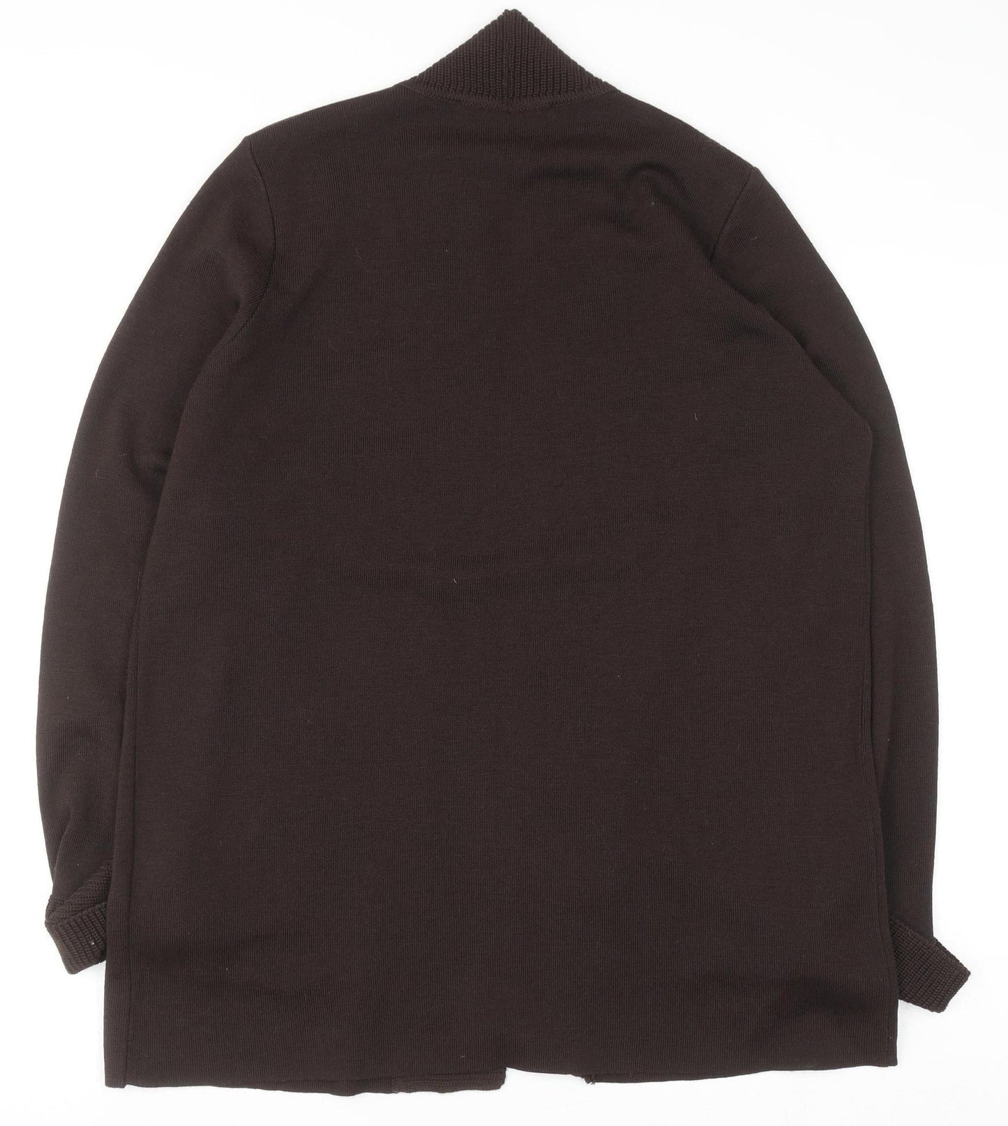 Marina Rinaldi Men Brown Wool Acrylic Knit Open Cardigan M