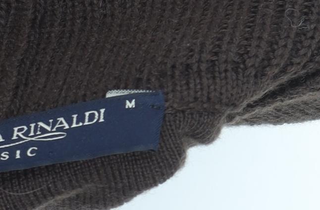 Marina Rinaldi Men Brown Wool Acrylic Knit Open Cardigan M