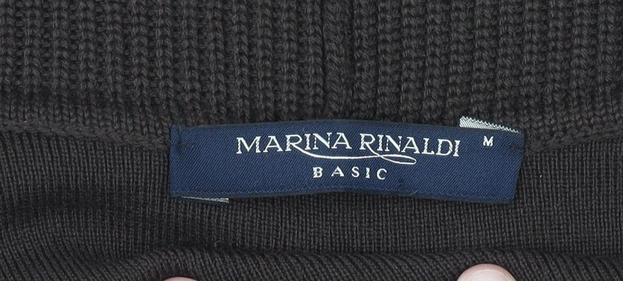 Marina Rinaldi Men Brown Wool Acrylic Knit Open Cardigan M