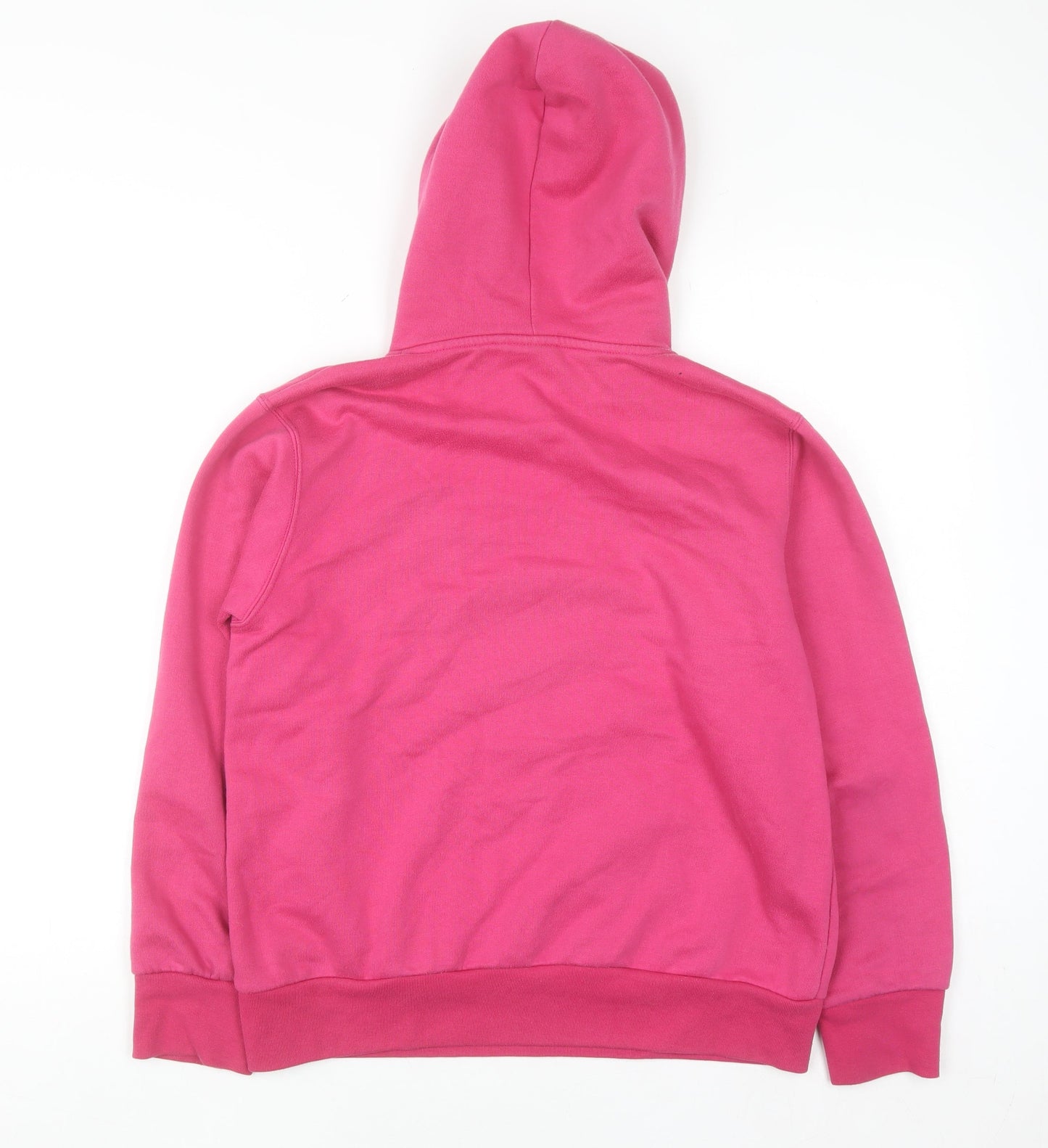 Adidas Womens Pink Hooded Pullover Hoodie Medium Logo Graphic