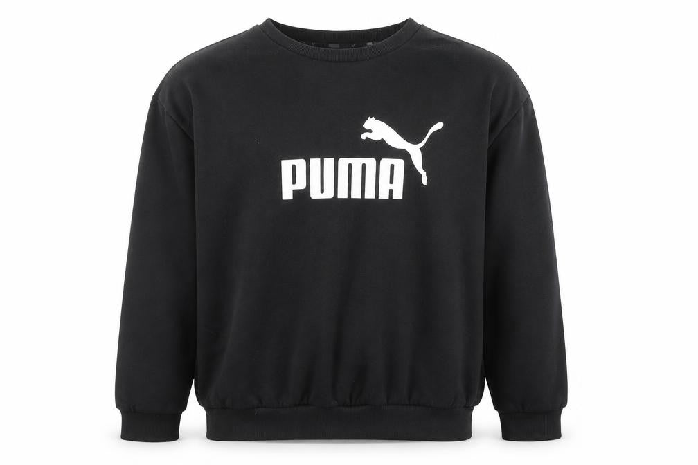 Front view of Puma Men's Black XL Pullover Crew Neck Sweatshirt