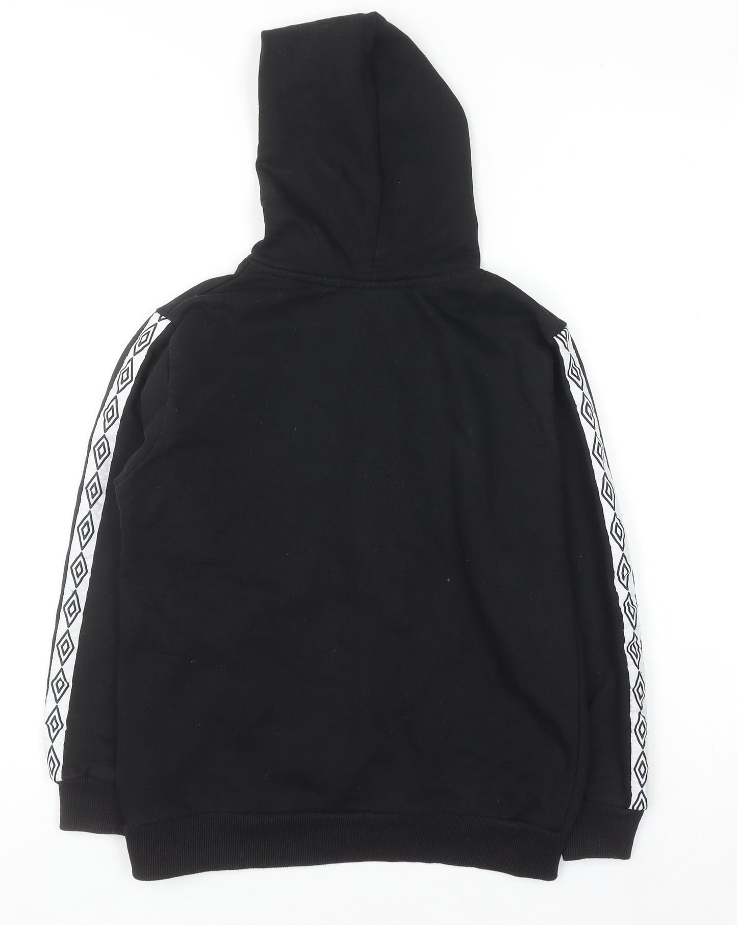 Umbro Boys Black Pullover Hoodie 7-8 Years Cotton Blend Logo Sportswear