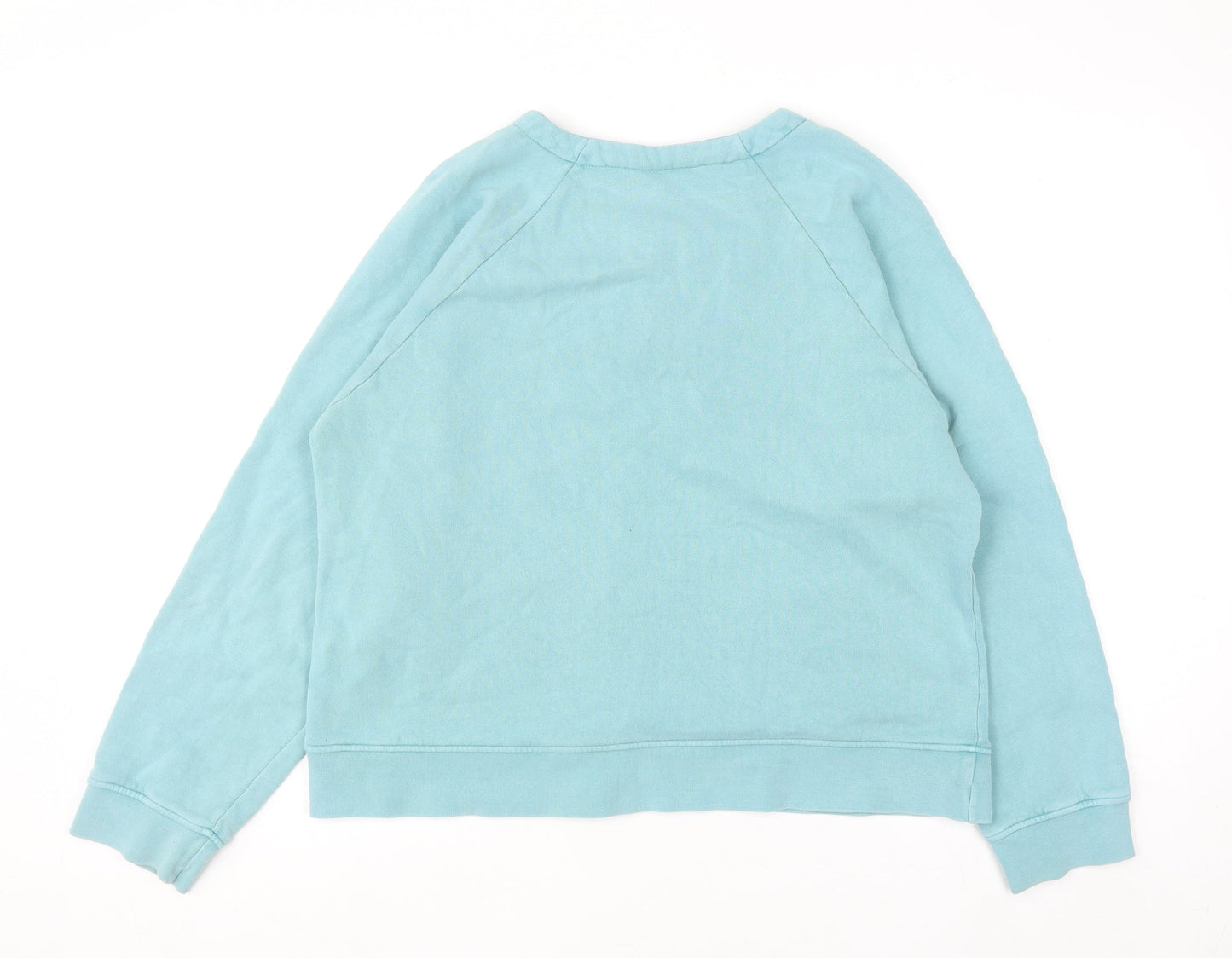 Orvis Men's Blue Henley Sweatshirt Fleece Cotton Blend Size L