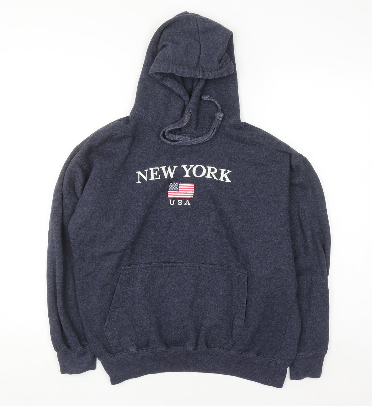 NYC Screen Printing Inc Women Navy Pullover Hoodie Medium Cotton Blend