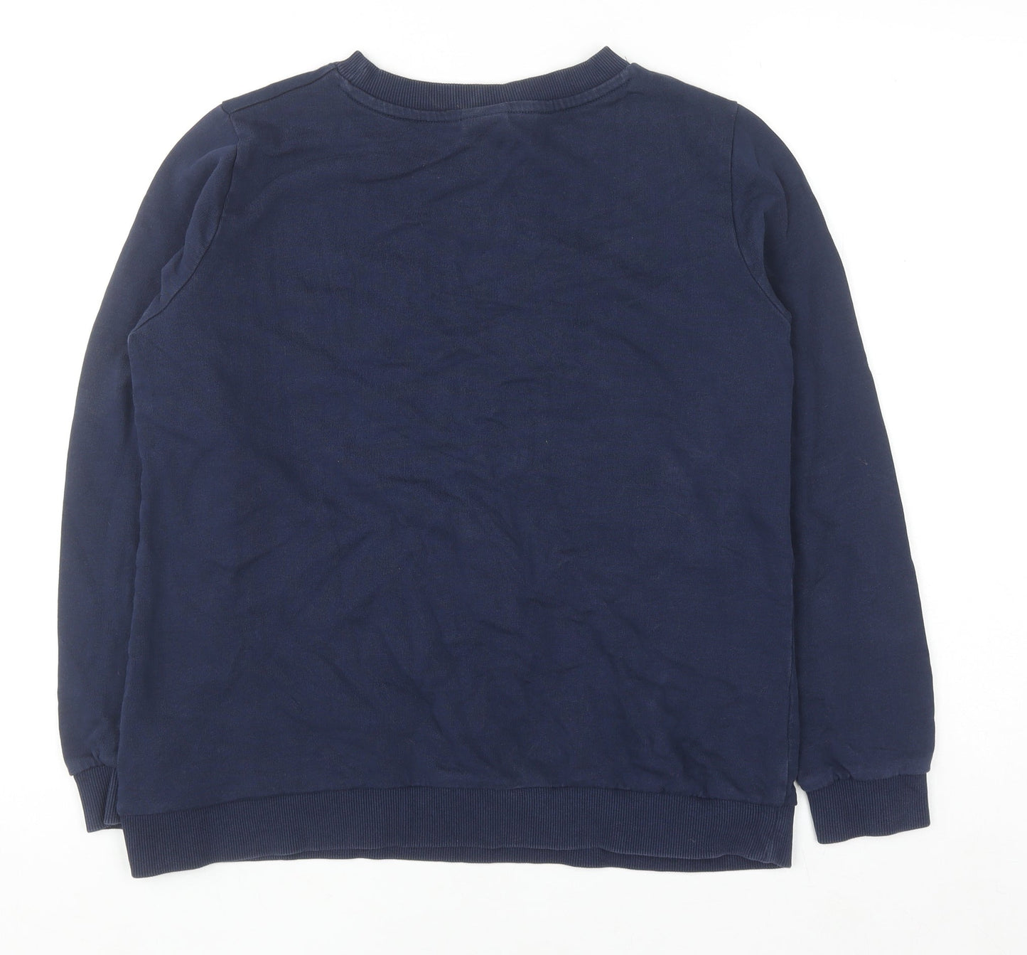 Disney TU Women Navy Blue Floral Mickey Sweatshirt Size 14 Cotton