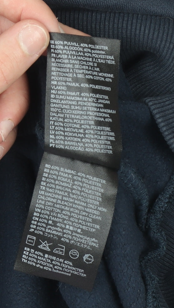 H&M Divided Women's Navy Blue Pullover Sweatshirt Small Crew Neck Casual