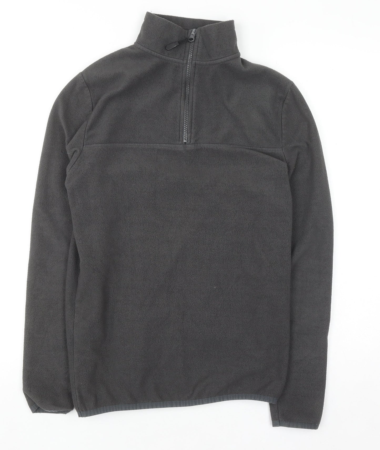 ASOS DESIGN Men's Grey Fleece 1/2 Zip Pullover Sweatshirt XS