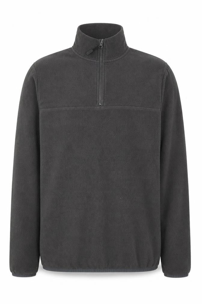 ASOS DESIGN Men's Grey Fleece 1/2 Zip Pullover Sweatshirt XS