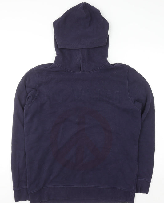 Love Moschino Womens Navy Pullover Hoodie Medium Cotton Blend