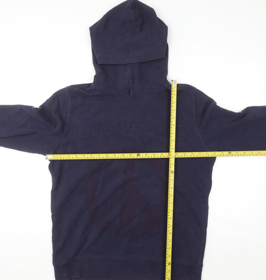 Love Moschino Womens Navy Pullover Hoodie Medium Cotton Blend