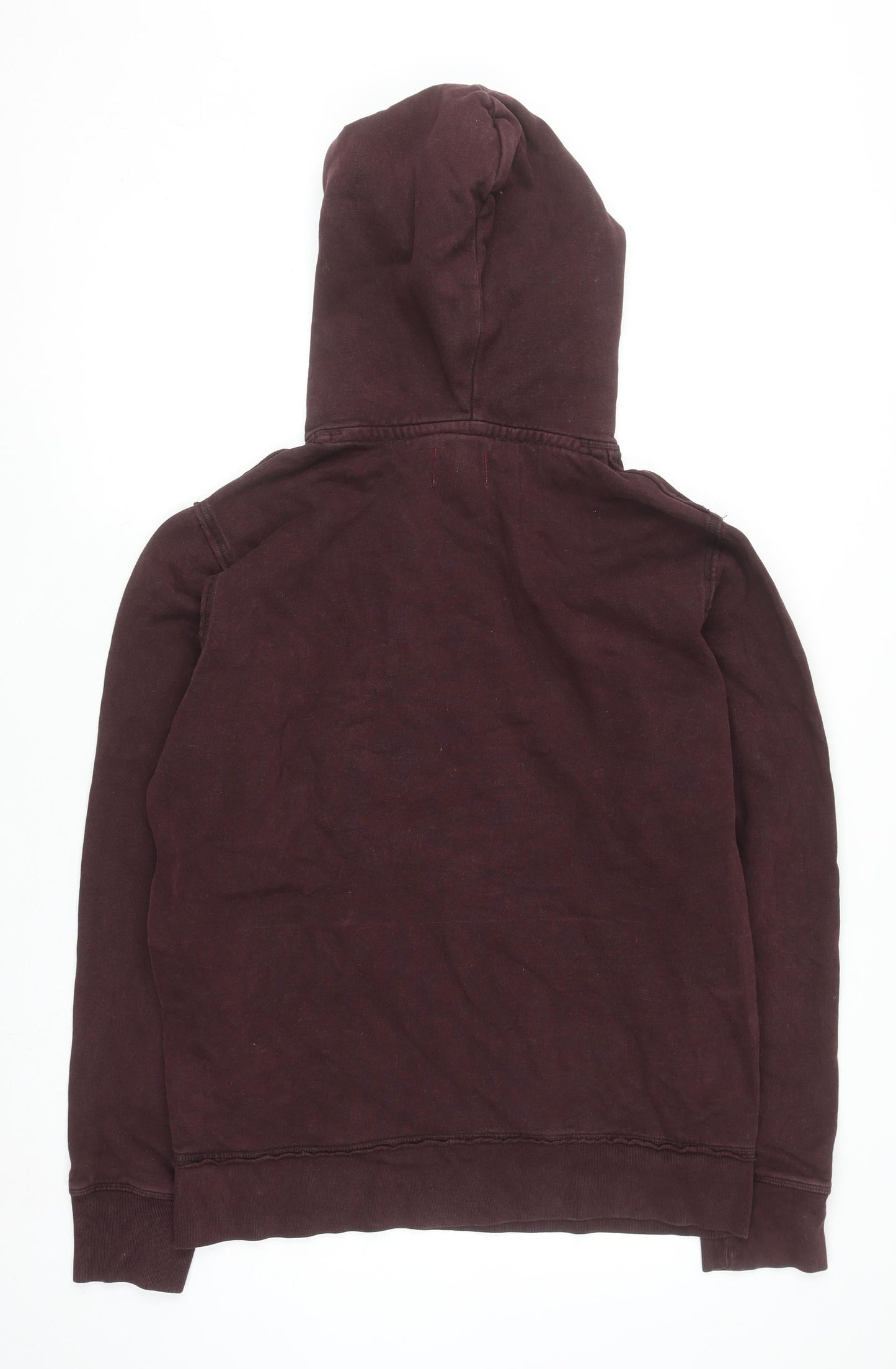 Replay Women’s Burgundy Button Hooded Pullover Sweatshirt Size L