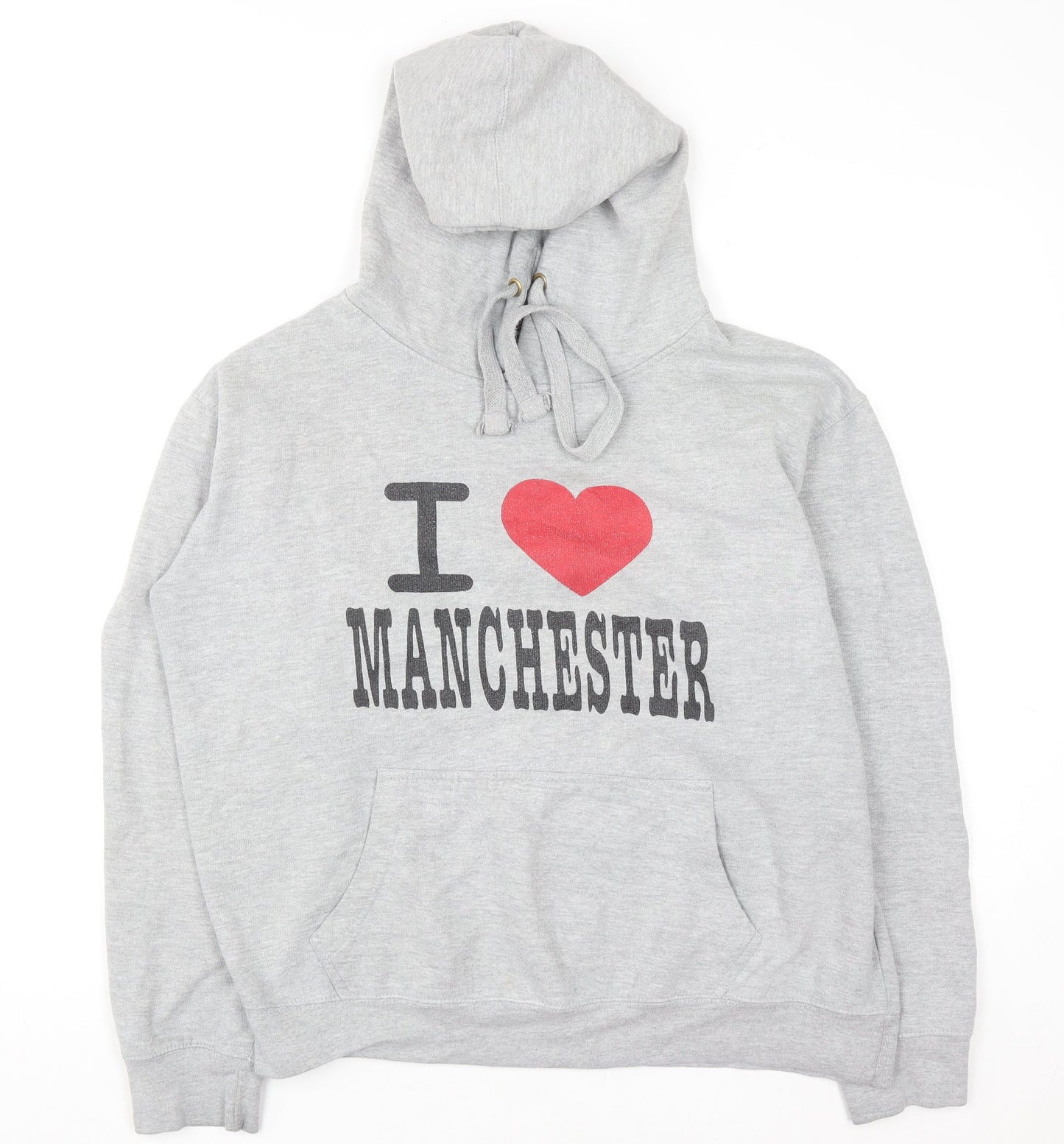 Manchester Souvenirs Women's Grey Pullover Hoodie L Graphic Print