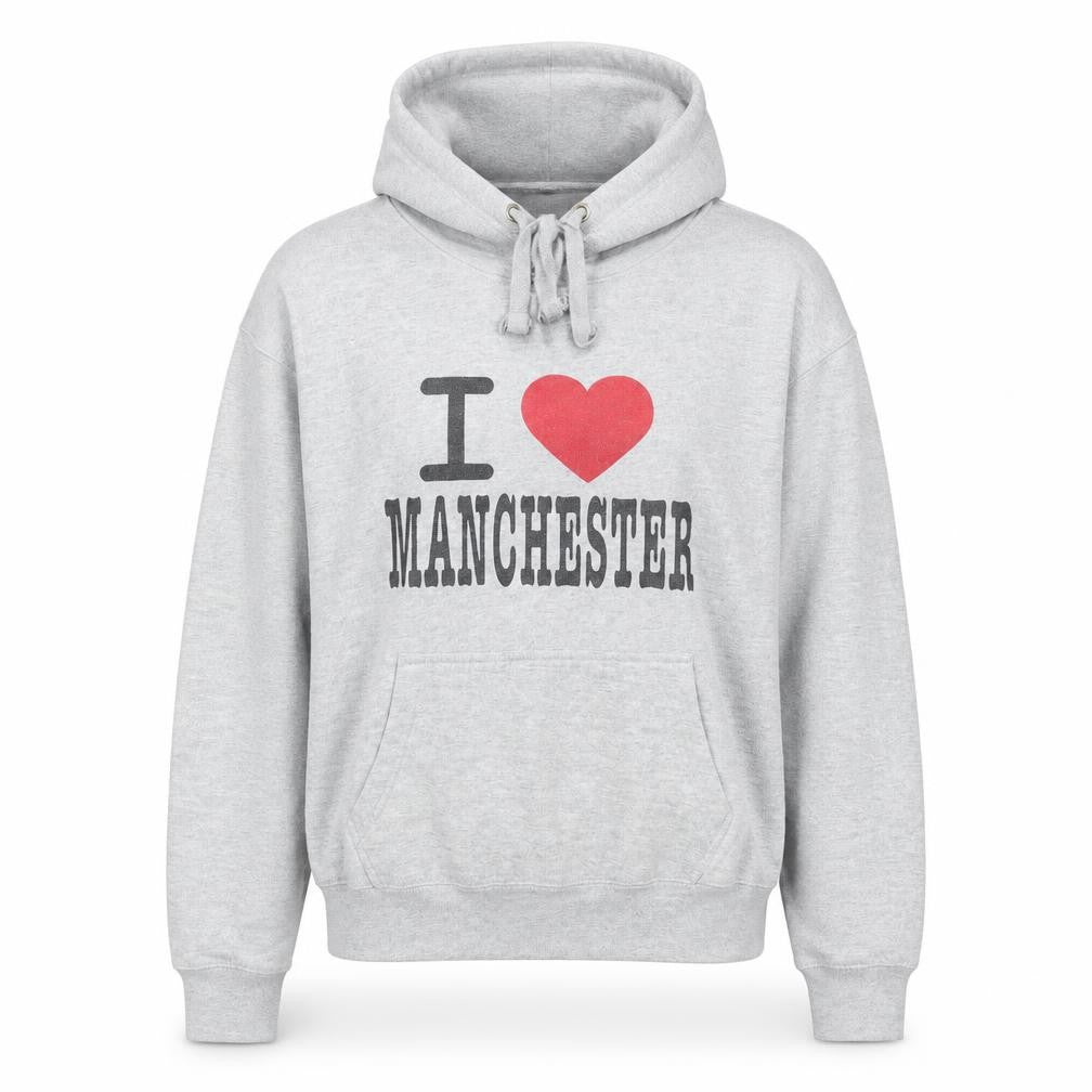 Manchester Souvenirs Women's Grey Pullover Hoodie L Graphic Print
