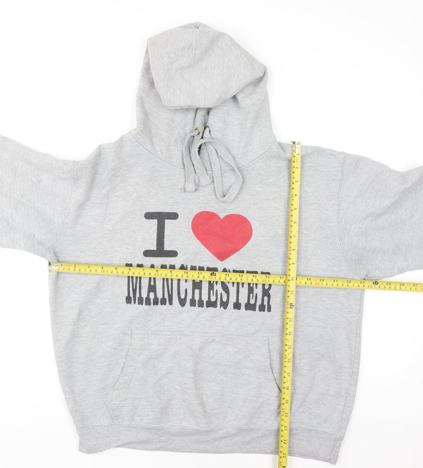 Manchester Souvenirs Women's Grey Pullover Hoodie L Graphic Print