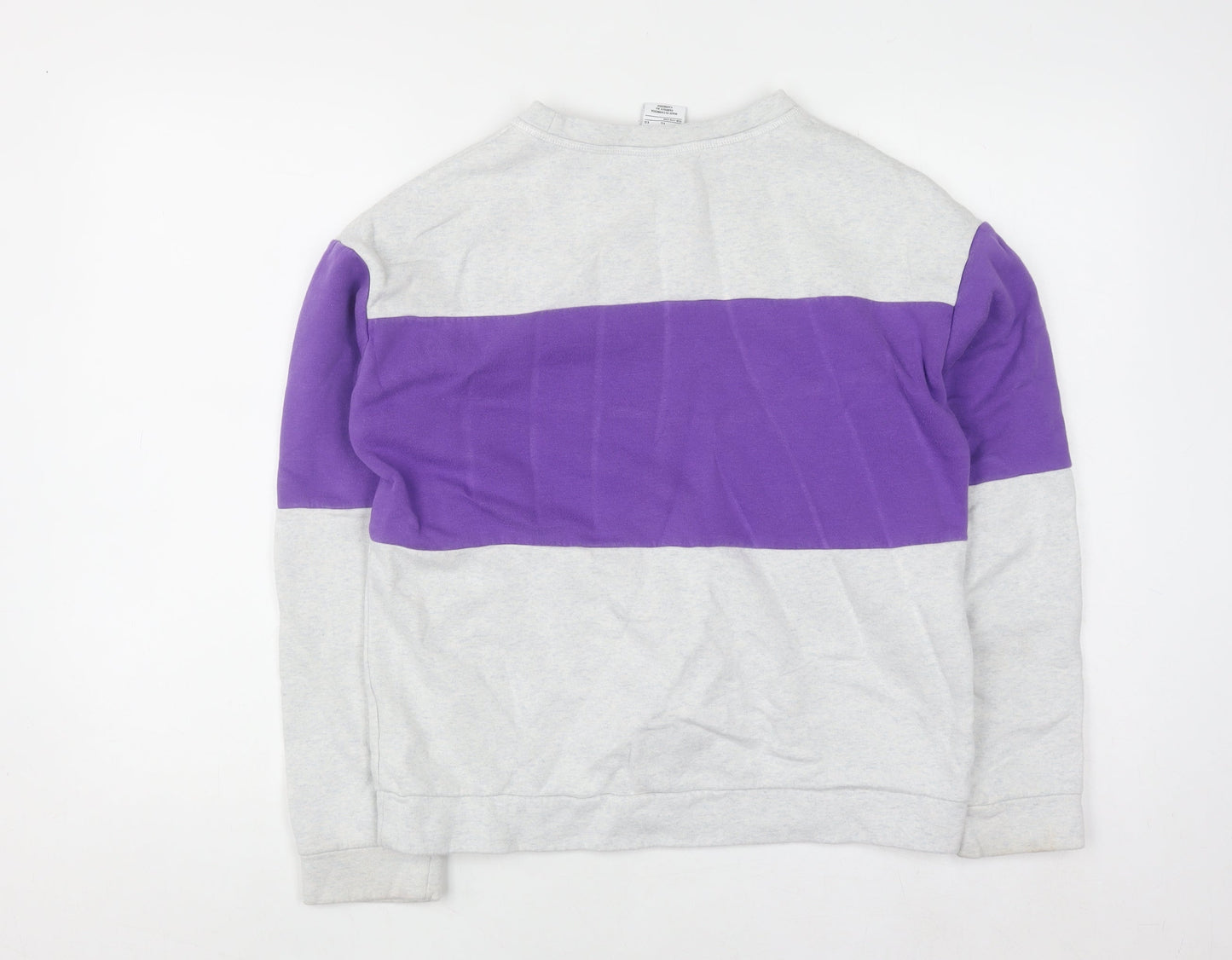 Nike Girls Purple & Grey XL Pullover Sweatshirt Logo Colourblock Jumper