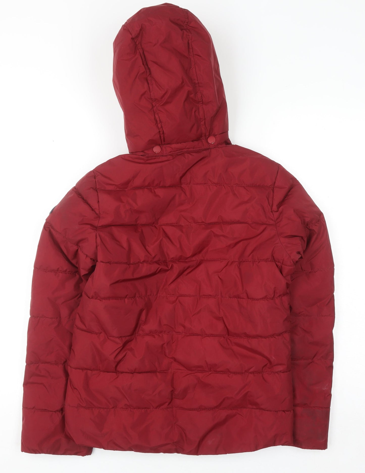 Joules Boys Red Hooded Puffer Jacket 11-12 Years Polyester Winter Coat