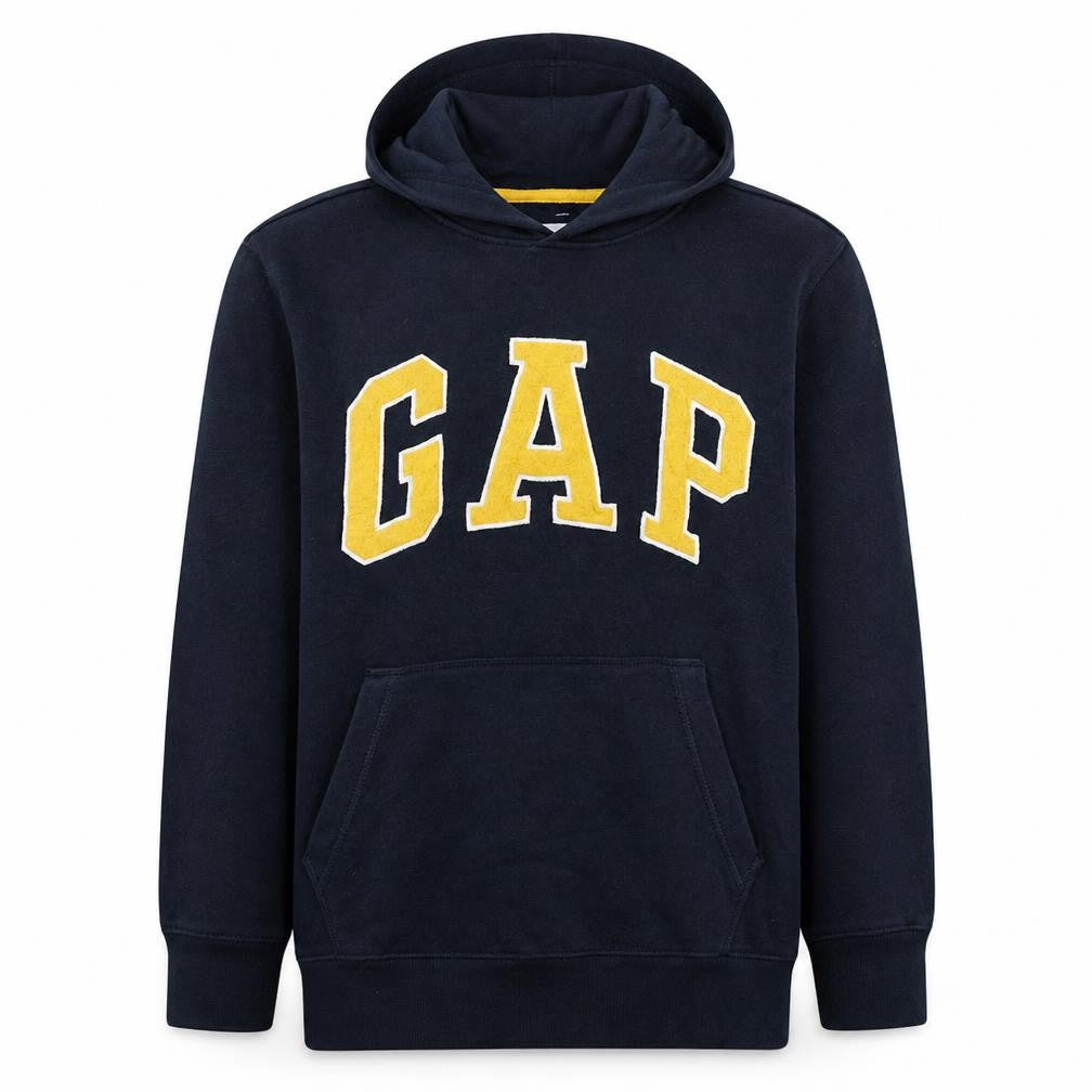 Gap Kids Boys Navy Blue XL Pullover Hoodie Cotton Blend Logo Design