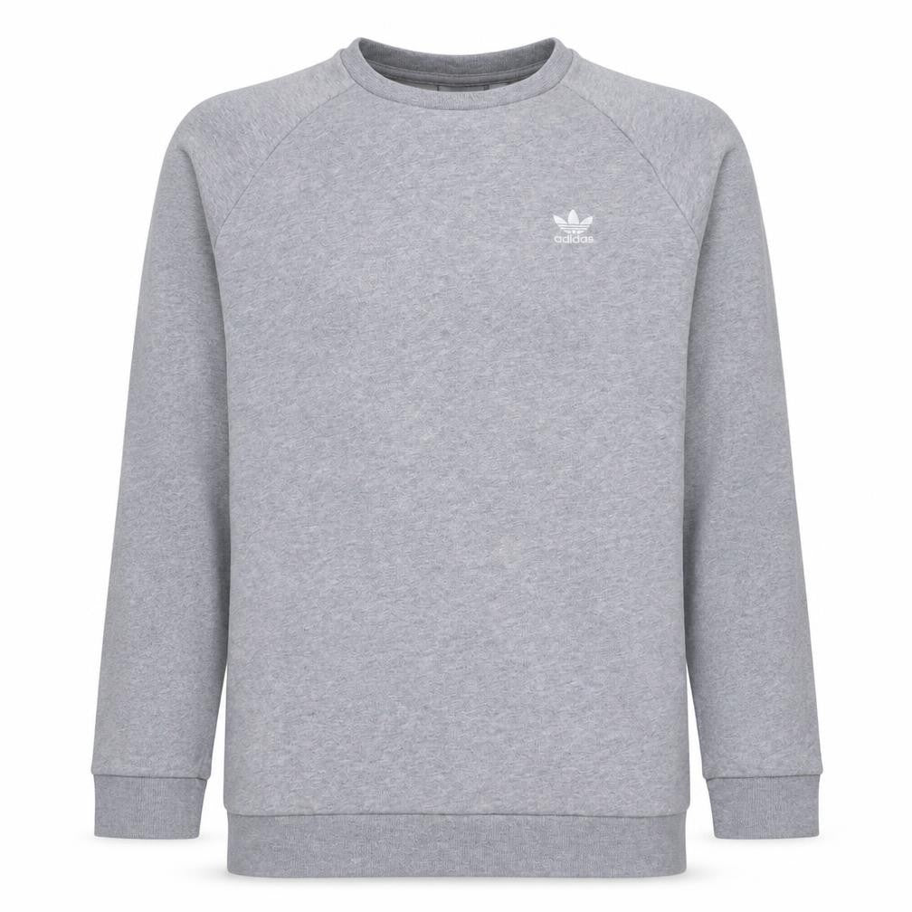 Front view of adidas men’s grey crew neck sweatshirt l sports pullover