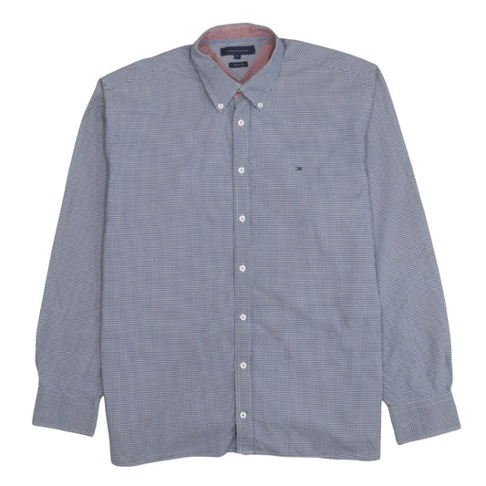 Tommy Hilfiger Men's Blue Check Button-Down Shirt XL Classic Fit