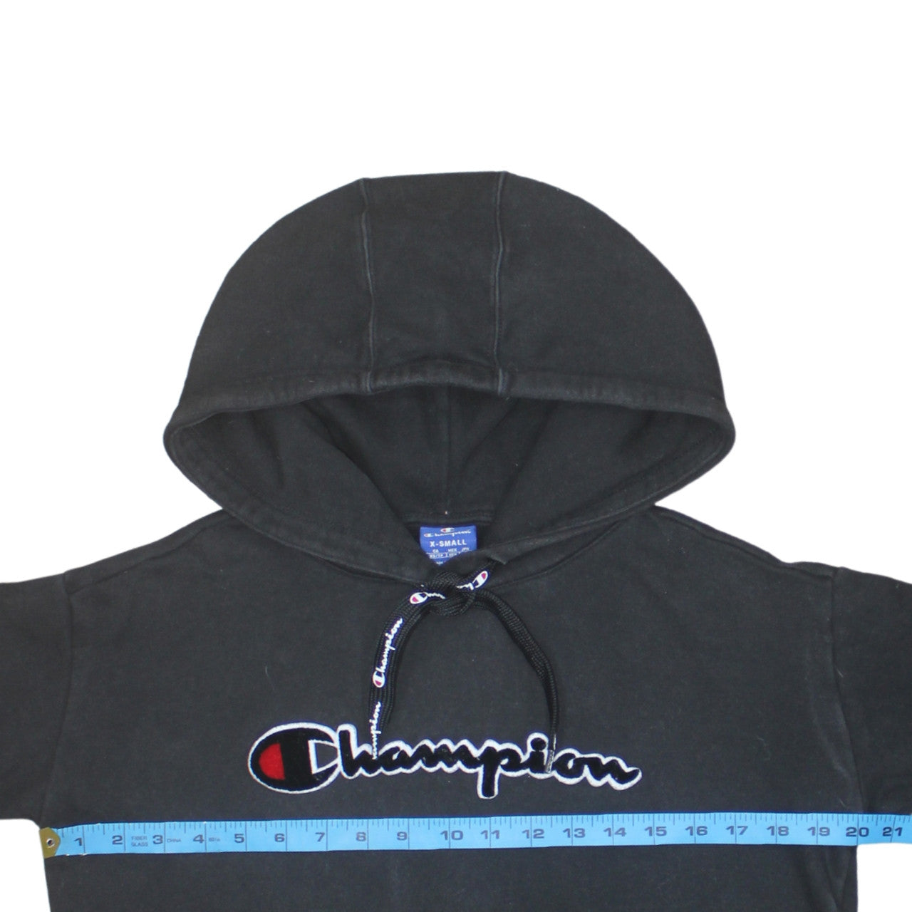 Champion Men's Black XS Pullover Hoodie with Logo Embroidery