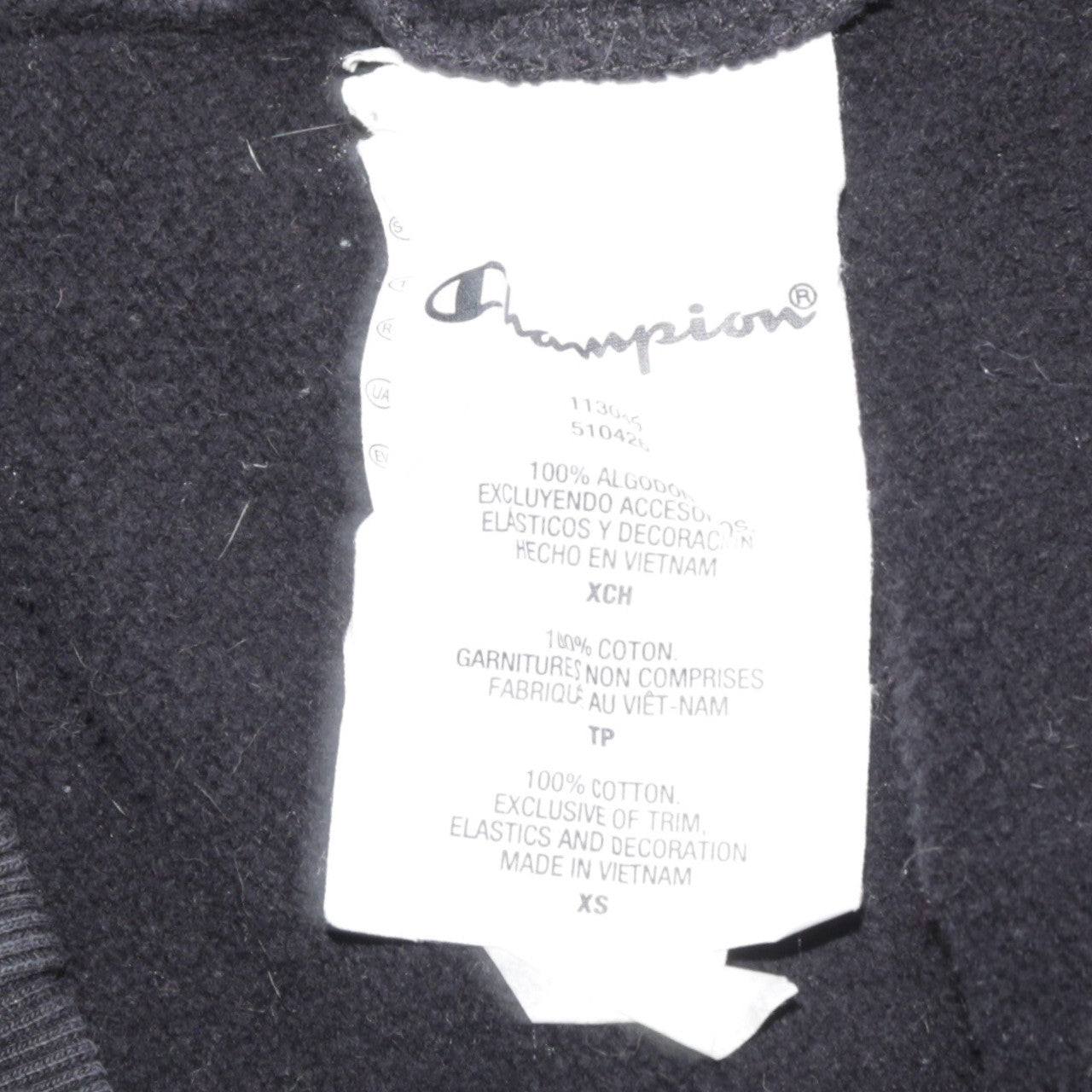 Champion Men's Black XS Pullover Hoodie with Logo Embroidery