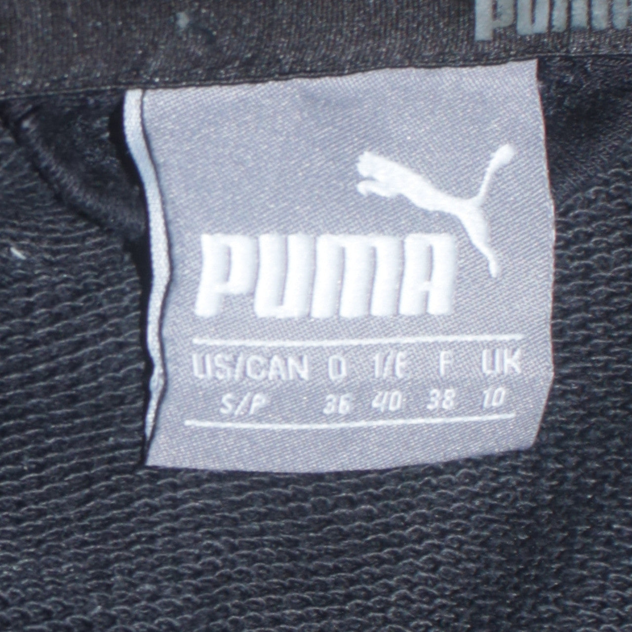 Puma Womens Black Full Zip Hoodie Size 10 Athletic Fit