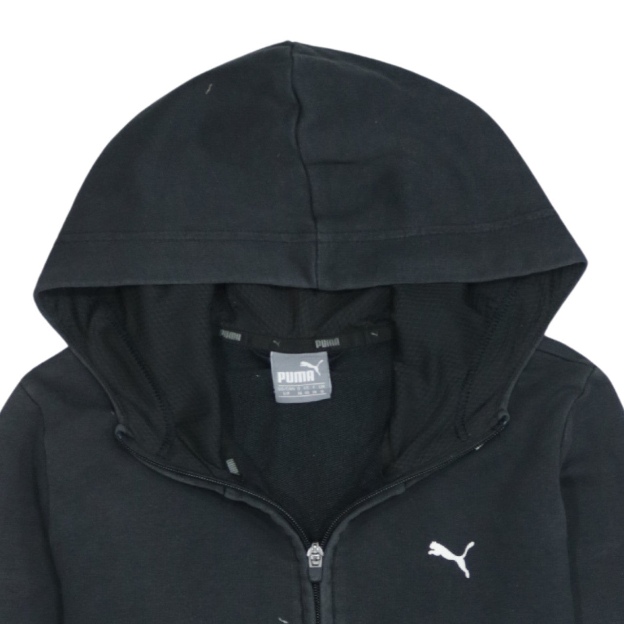 Puma Womens Black Full Zip Hoodie Size 10 Athletic Fit