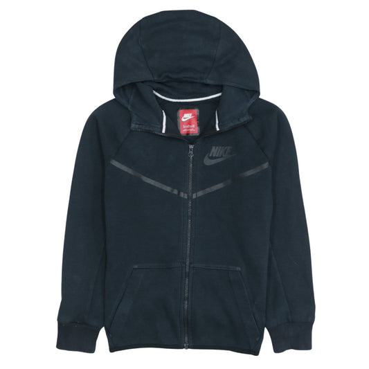 Nike Boys Black Full Zip Hoodie XL 13-15 Years Cotton Blend Sportswear