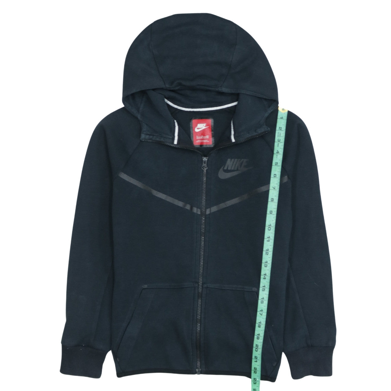 Nike Boys Black Full Zip Hoodie XL 13-15 Years Cotton Blend Sportswear