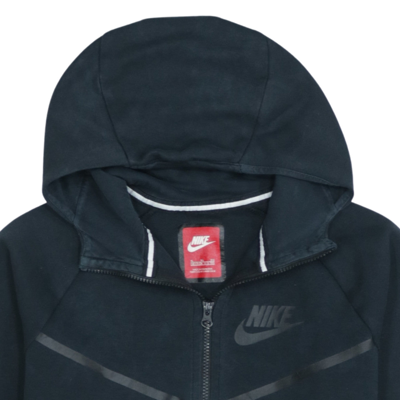 Nike Boys Black Full Zip Hoodie XL 13-15 Years Cotton Blend Sportswear