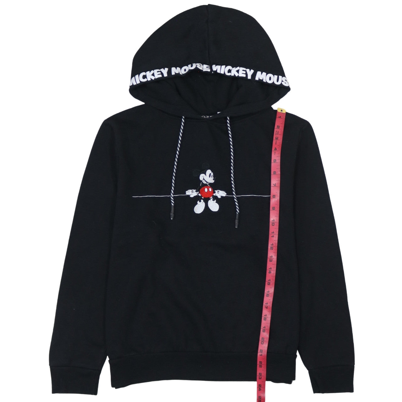 Disney Women Black Mickey Mouse Pullover Hoodie Size L 14/16