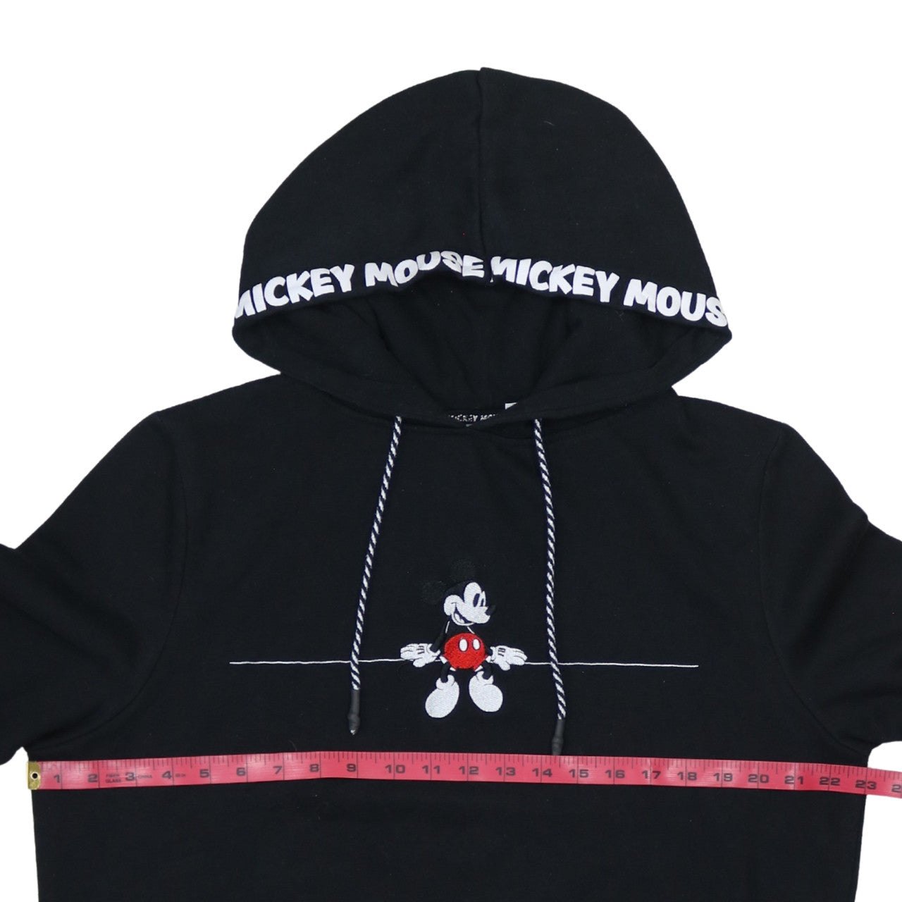 Disney Women Black Mickey Mouse Pullover Hoodie Size L 14/16