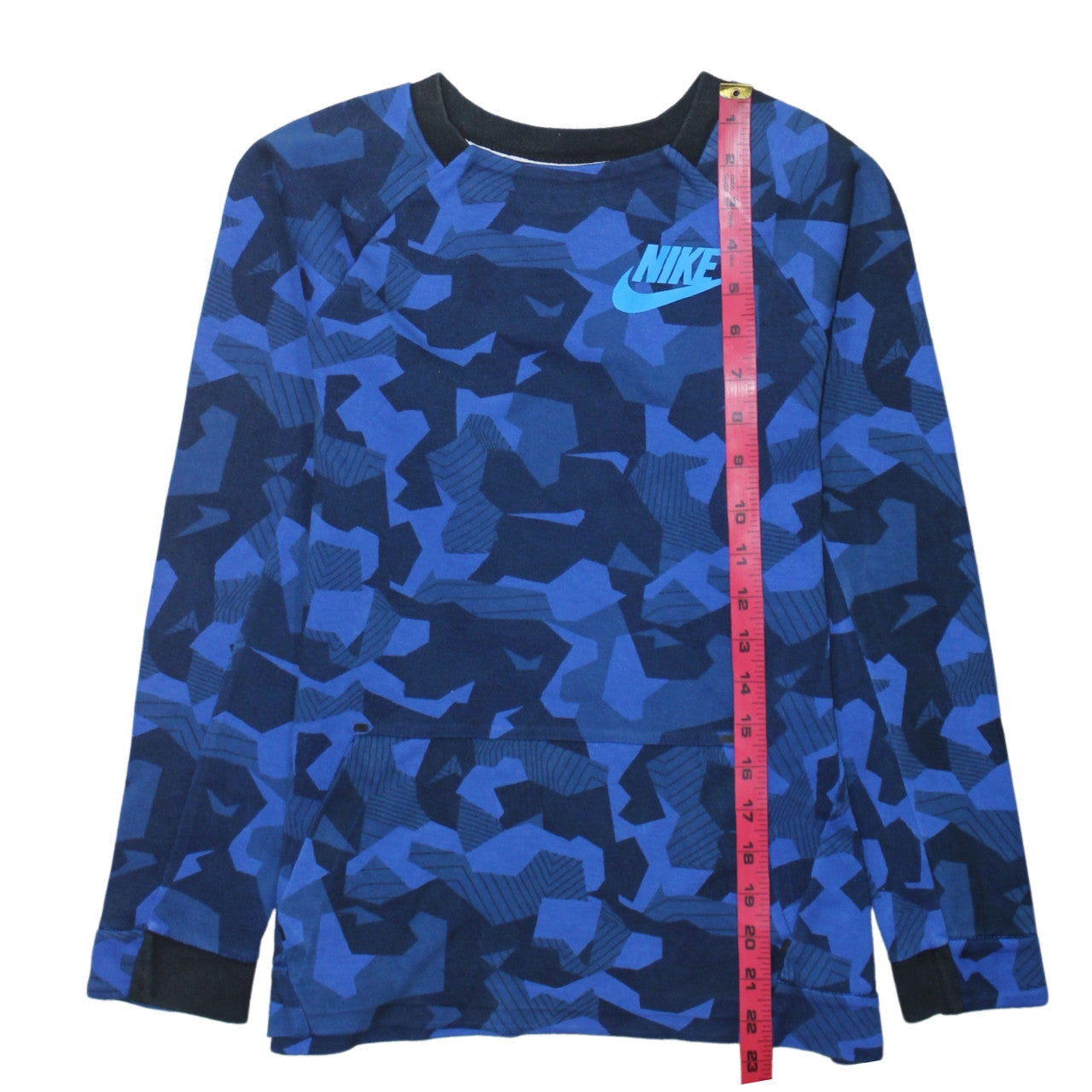 Nike Boys Blue Camouflage Pullover Hoodie Sweatshirt 12-13 Years