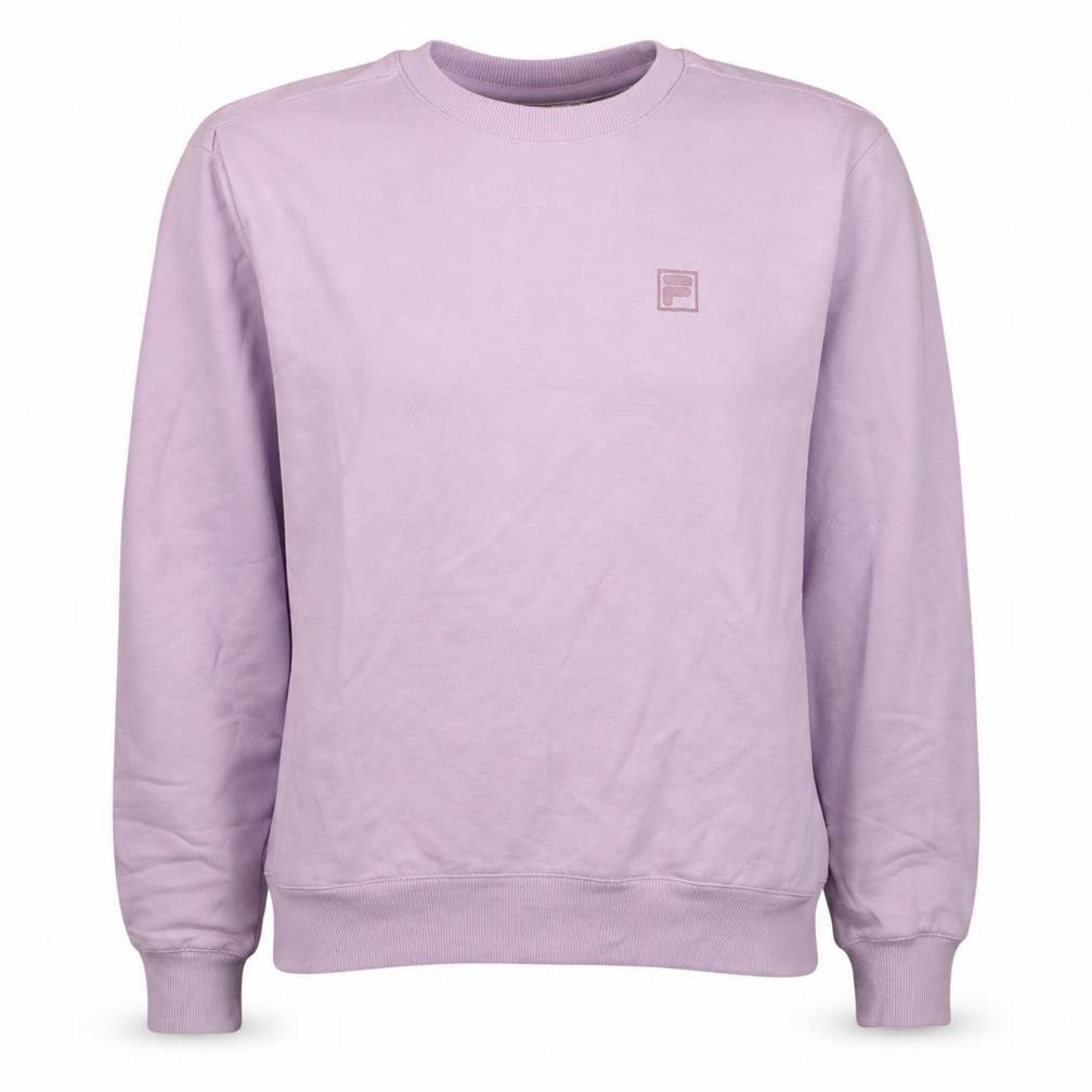 Front view of Fila Women's Pink Crew Neck Pullover Sweatshirt, size S