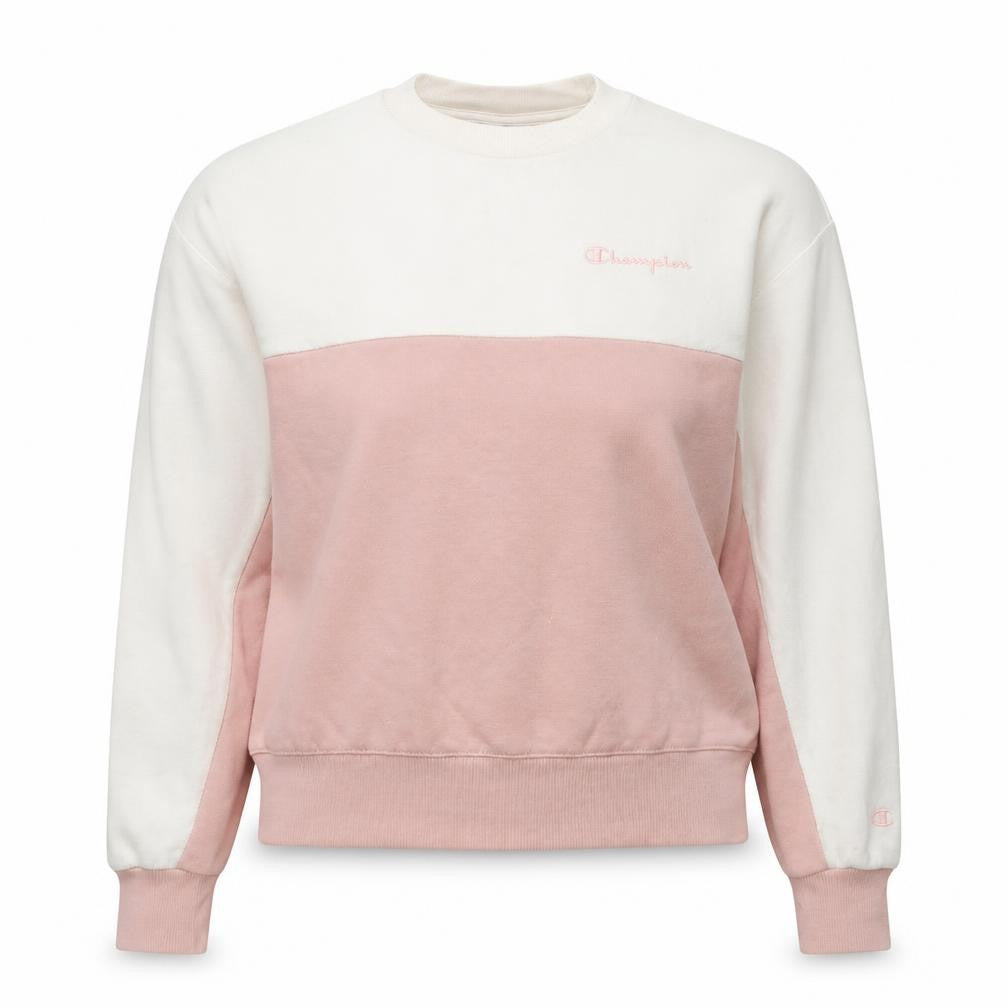 Champion Womens Pink White Small Colourblock Pullover Sweatshirt