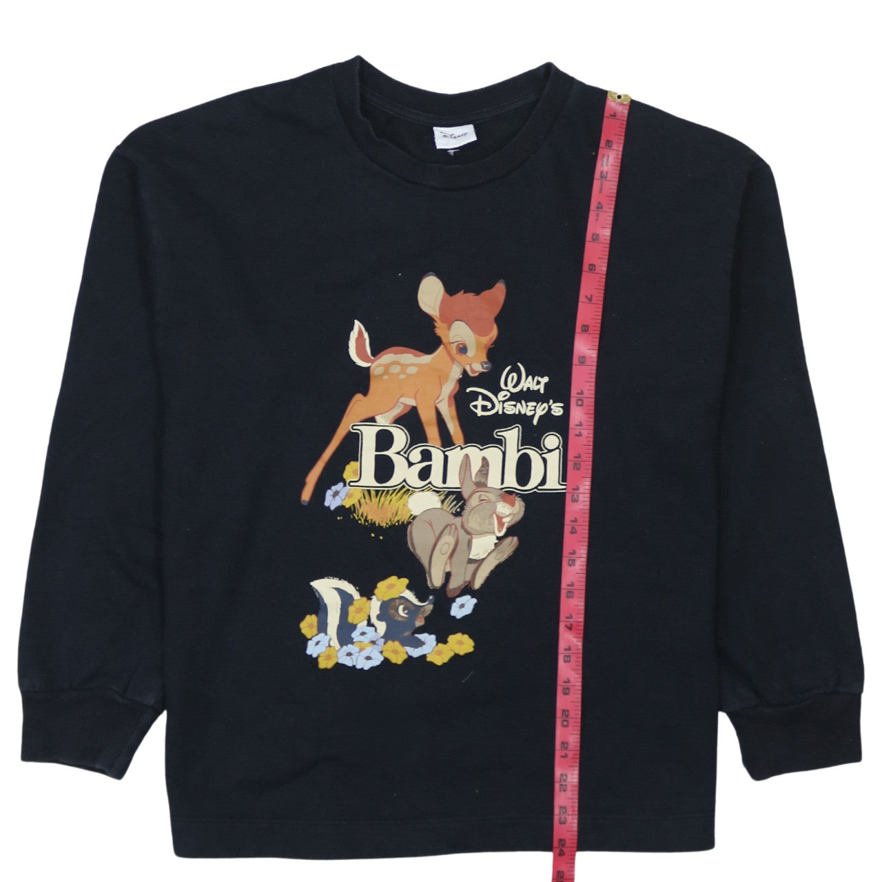 Disney Tu Women's Black Bambi Sweatshirt Size 14 Cotton Blend