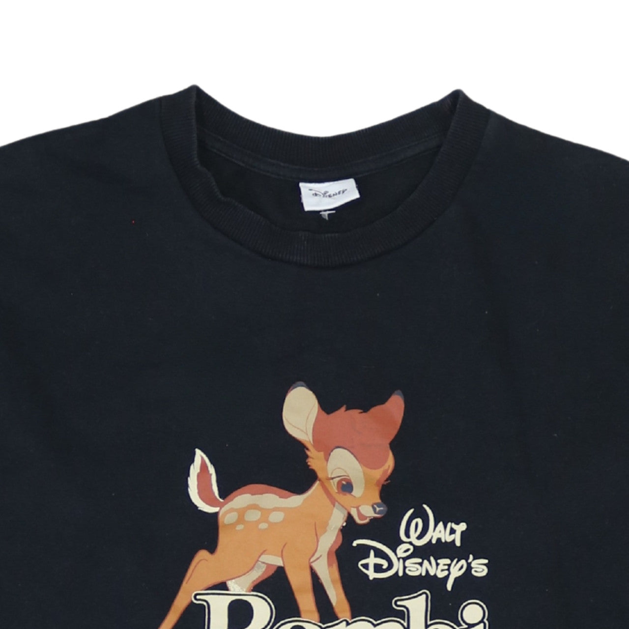 Disney Tu Women's Black Bambi Sweatshirt Size 14 Cotton Blend