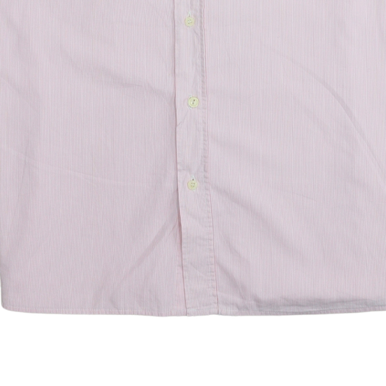 Lacoste Men's Pink Striped Short Sleeve Button-Up Shirt Size L