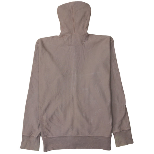 Diesel Men’s Brown Full Zip Hoodie L Logo Sleeve Cotton