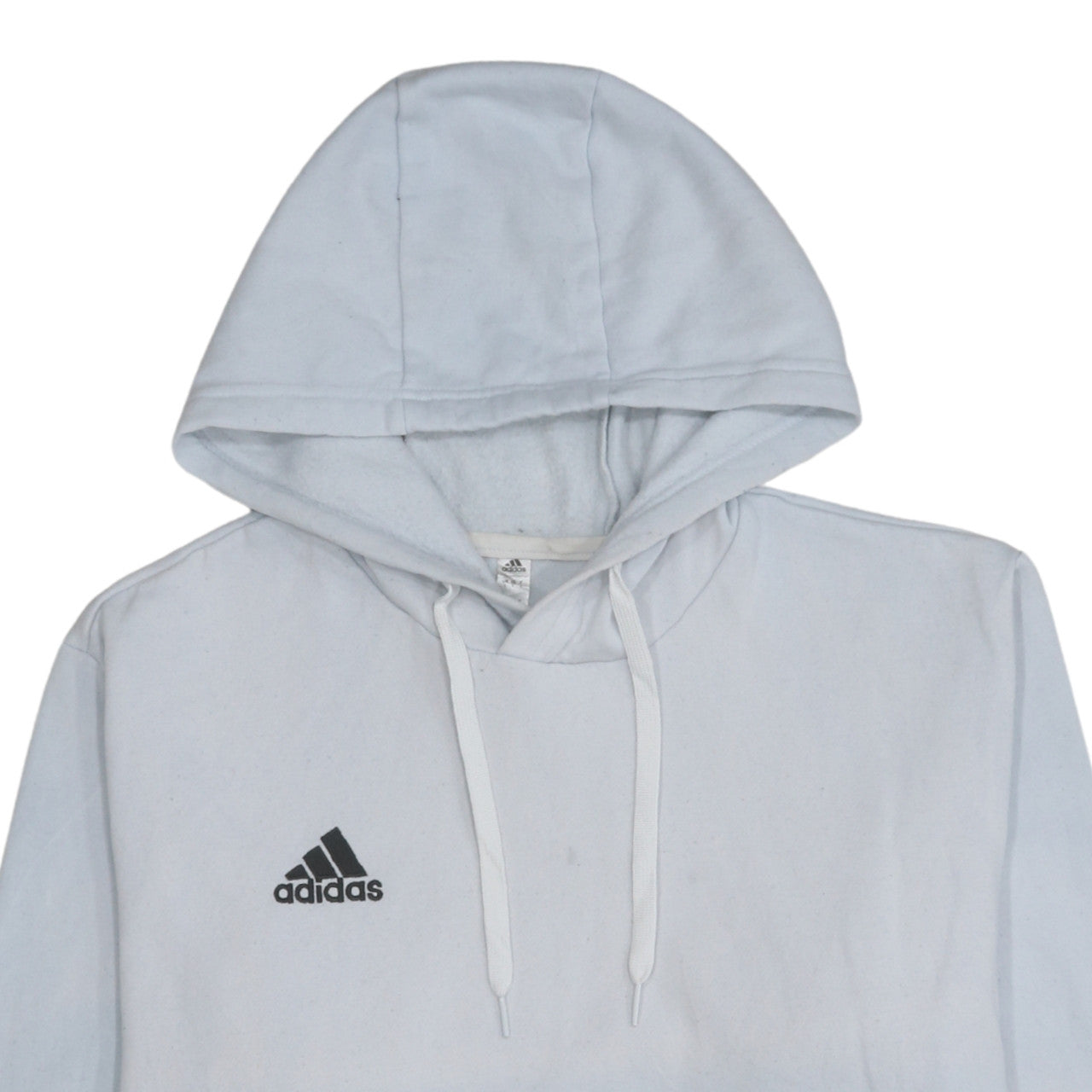 adidas Men's White Pullover Hoodie L Sports Fleece Logo