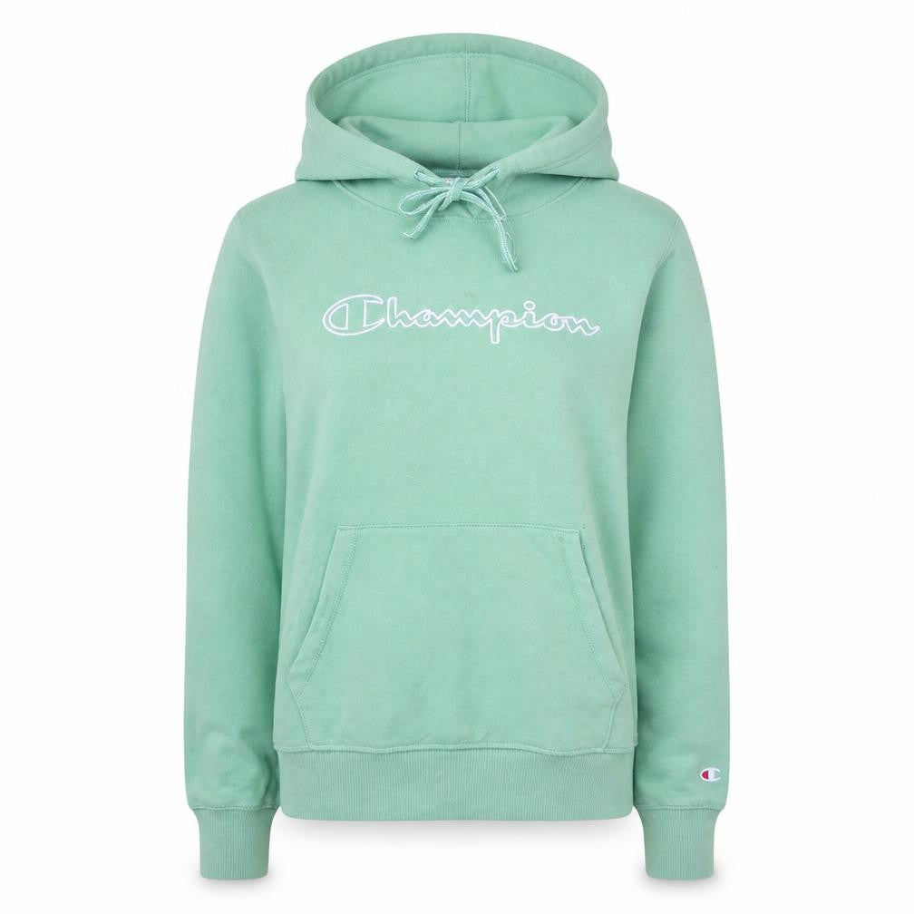 Champion Women's Mint Green Pullover Hoodie Medium Cotton Blend