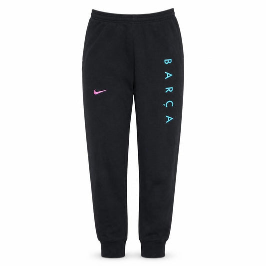 Nike Women’s Black Barça Jogger Sweatpants L Fleece Tapered Leg