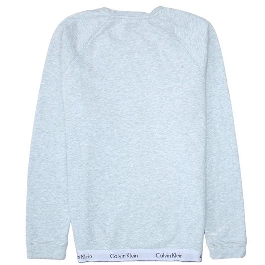 Calvin Klein Women Grey Crew Neck Pullover Sweatshirt M Cotton Blend